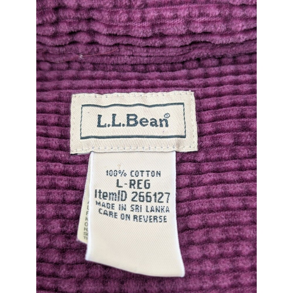 LL BEAN Large Wide Wale Courdoroy Shirt/Shackets (2) Fall Favorite Identical - Picture 7 of 13